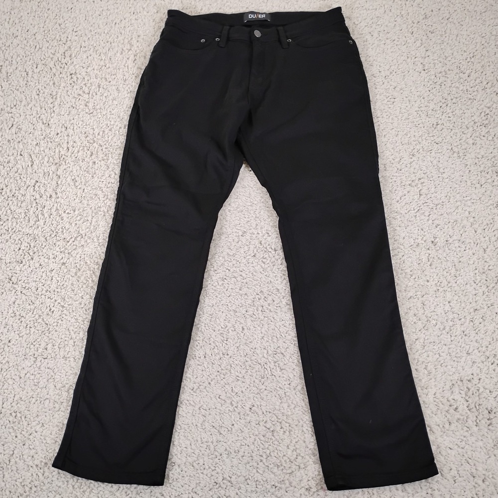 DU/ER DUER Pants Mens 34x32 Black N2X Relaxed Taper Stretch Emo Grunge Gothic